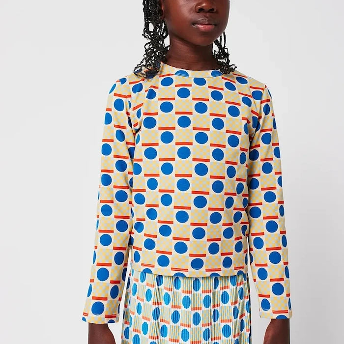 Bobo Choses Geometric Scacs Çocuk Uzun Kollu Bluz