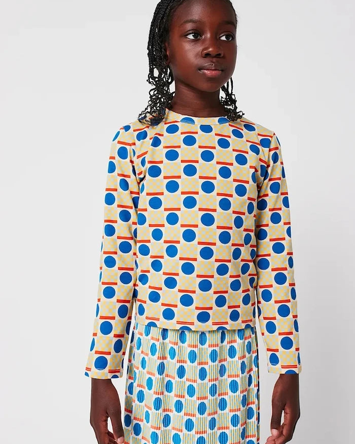 Bobo Choses Geometric Scacs Çocuk Uzun Kollu Bluz