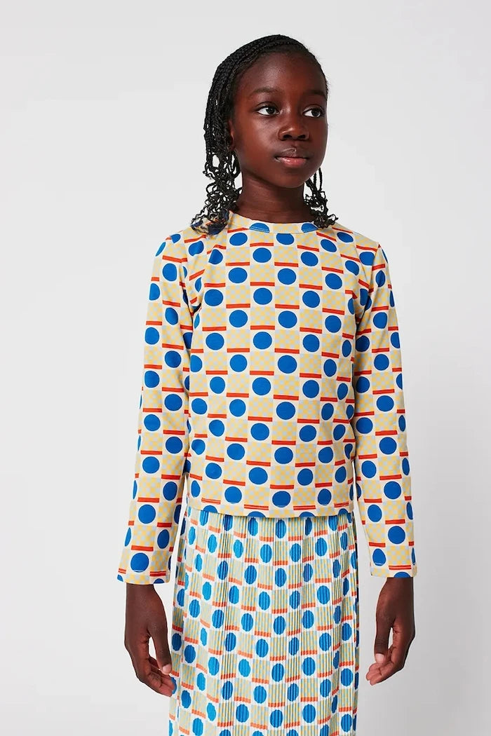 Bobo Choses Geometric Scacs Çocuk Uzun Kollu Bluz