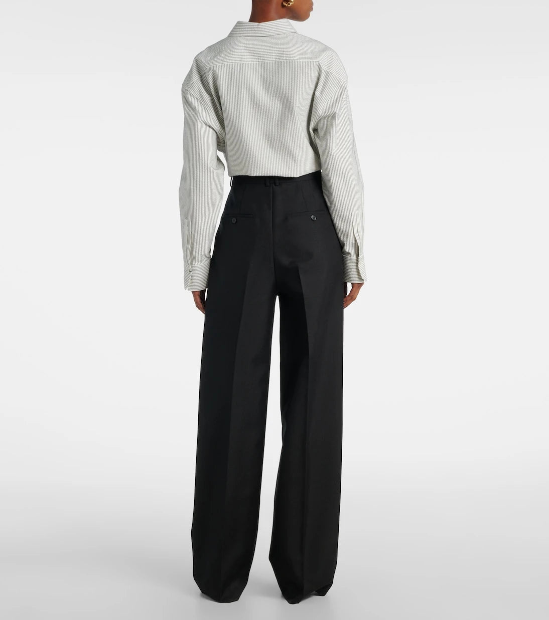 Saint Laurent - Wool and mohair wide-leg pants