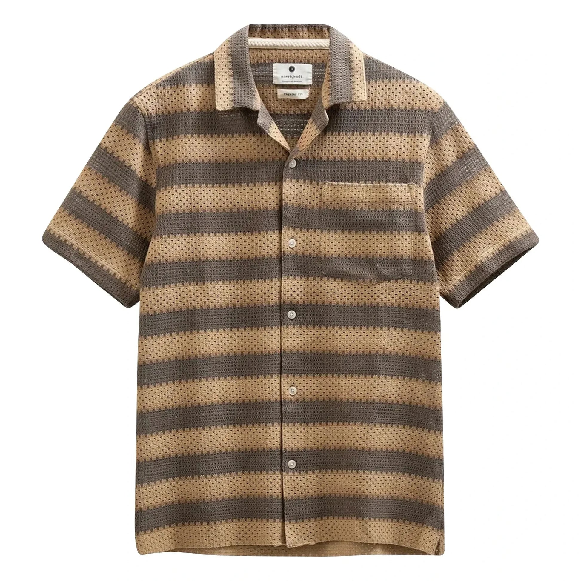 Anerkjendt - Akleander Striped Shirt | Light brown