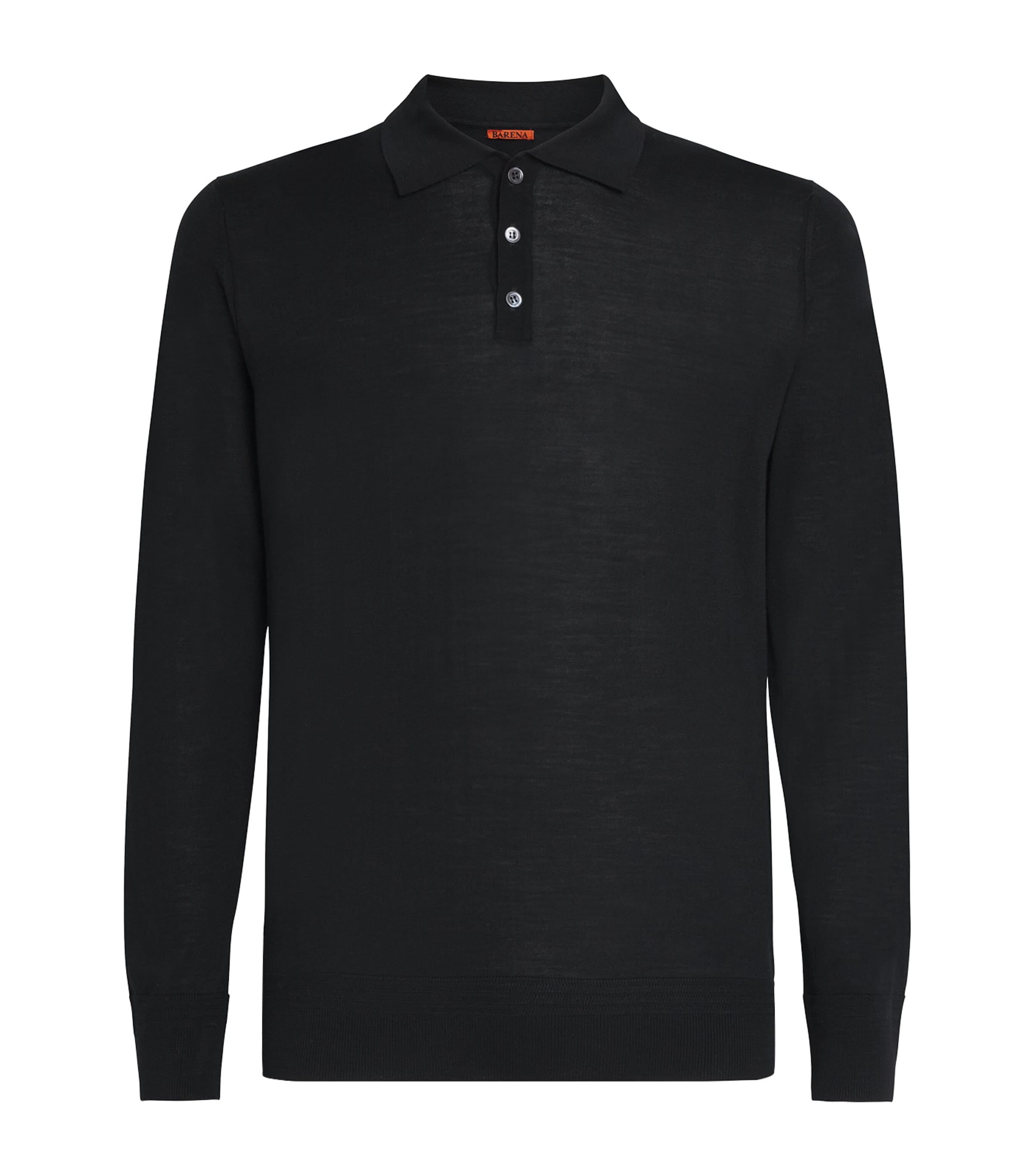 Barena Black Merino Knit Polo Shirt