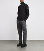 Stone Island Black Cotton Zip-Up Sweatshirt