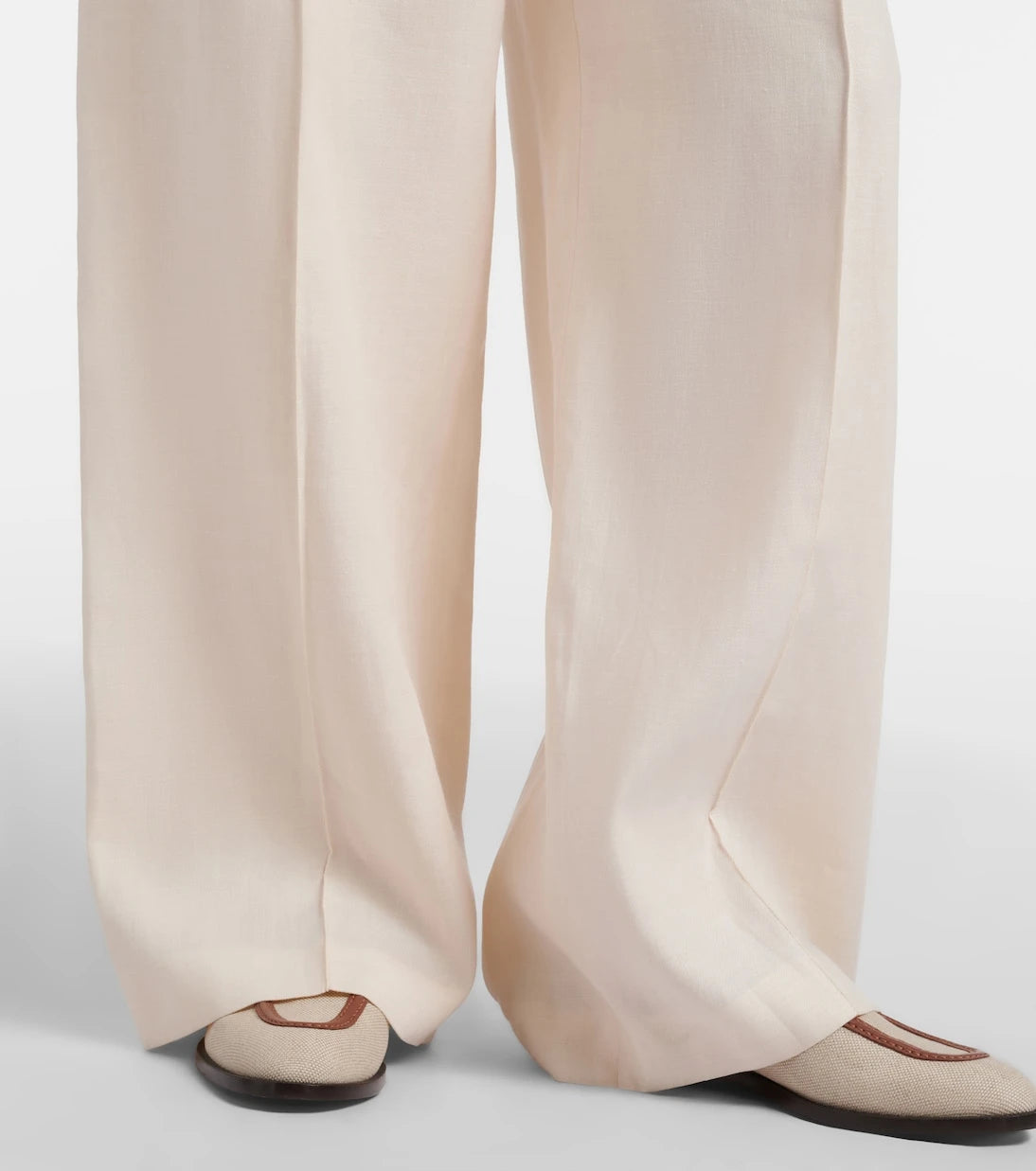 Loro Piana - Lodger linen and wool wide-leg pants
