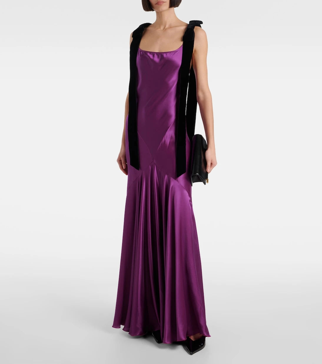 Nina Ricci - Gathered satin maxi dress