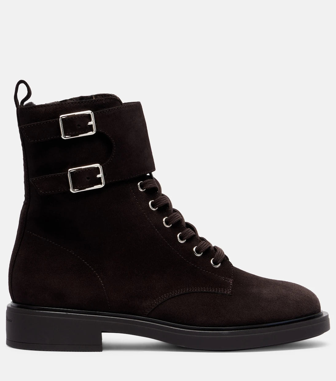 Gianvito Rossi - Shearling-lined suede combat boots
