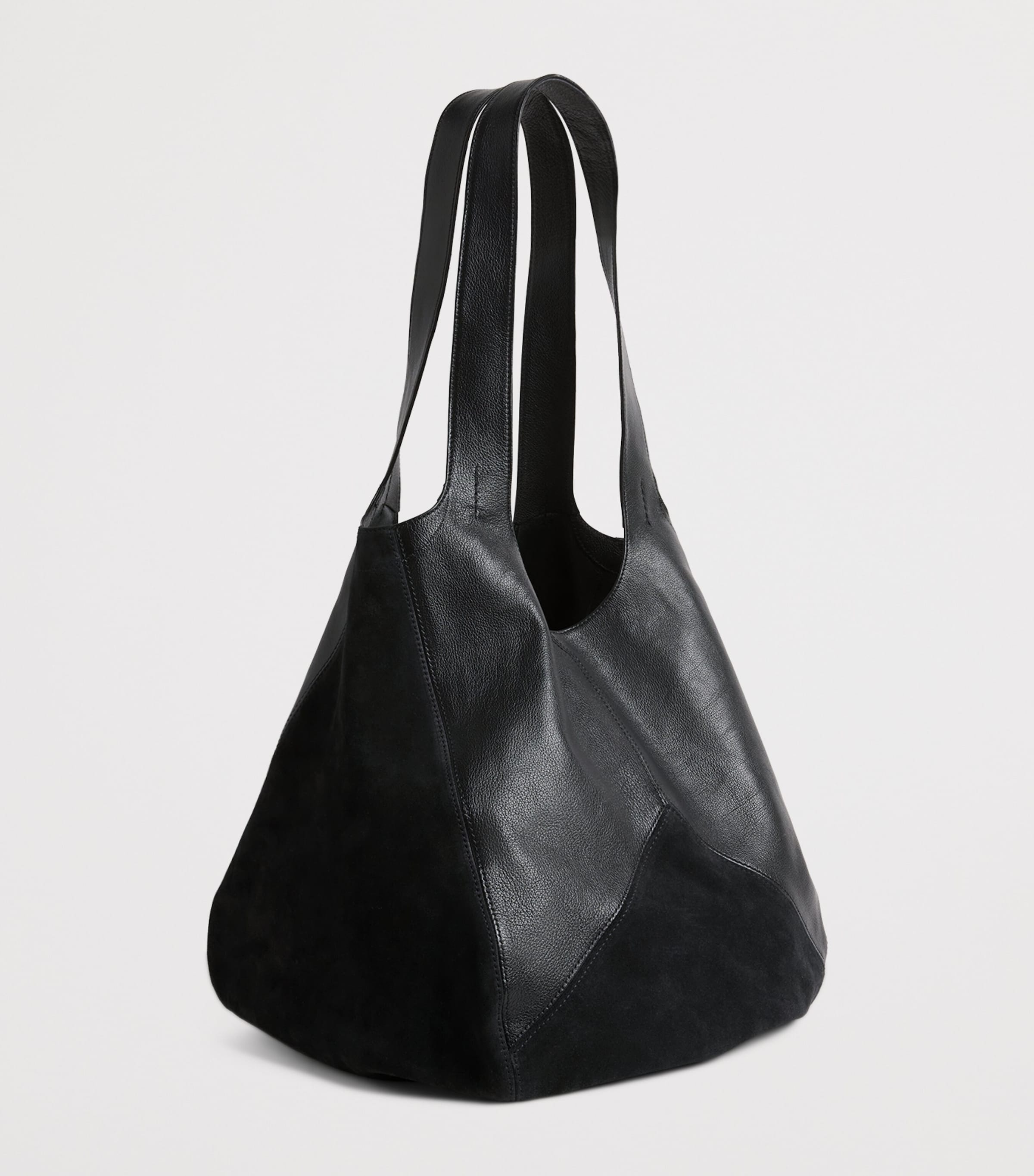 Chloé Black Panelled Calfskin Balloon Tote Bag