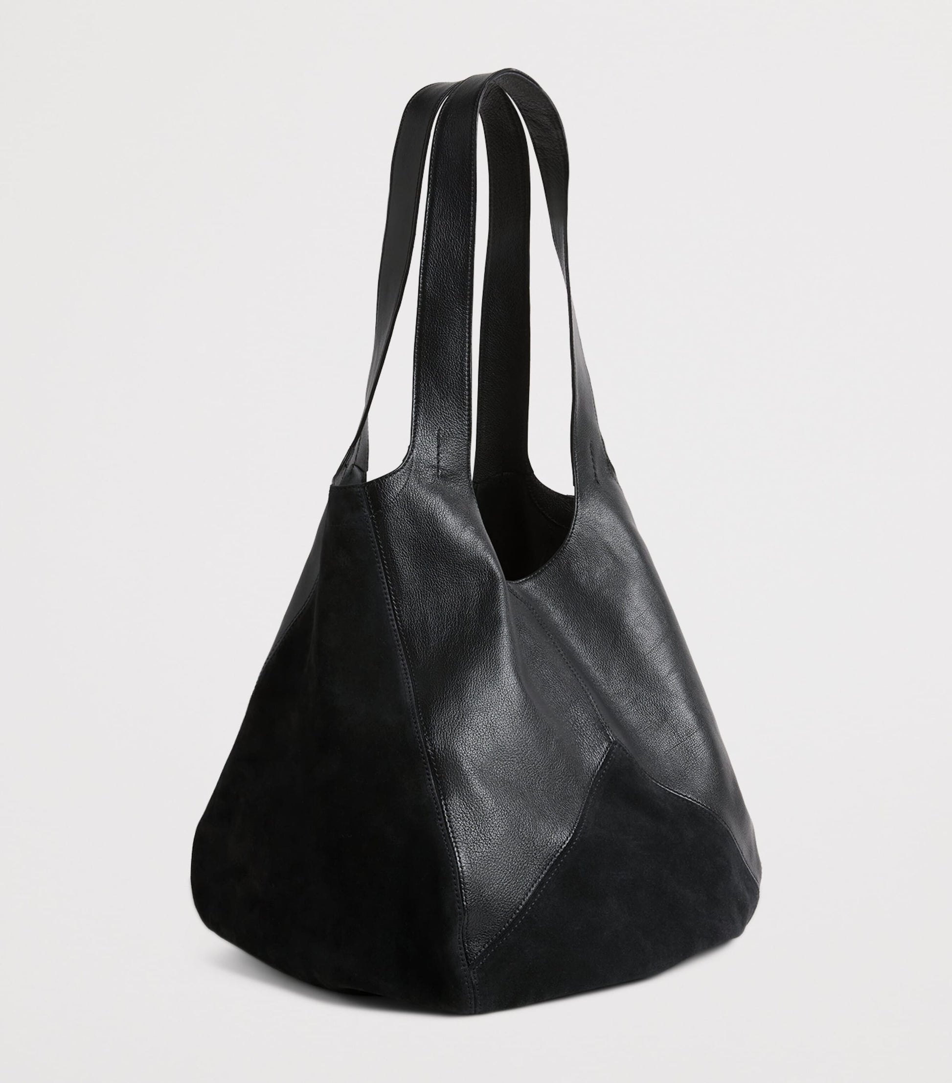 Chloé Black Panelled Calfskin Balloon Tote Bag