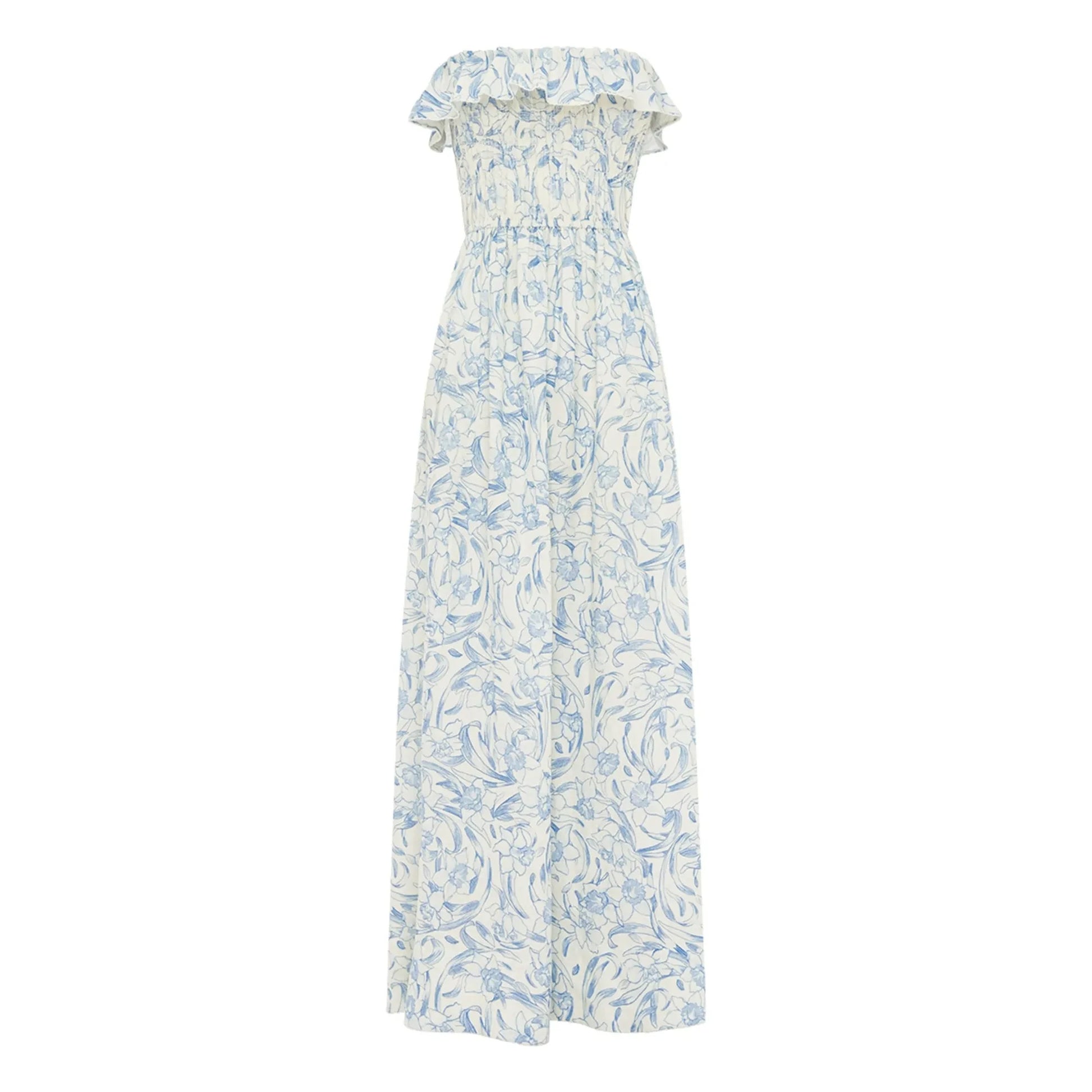 Peony - Daffodil Linen Dress | Blue