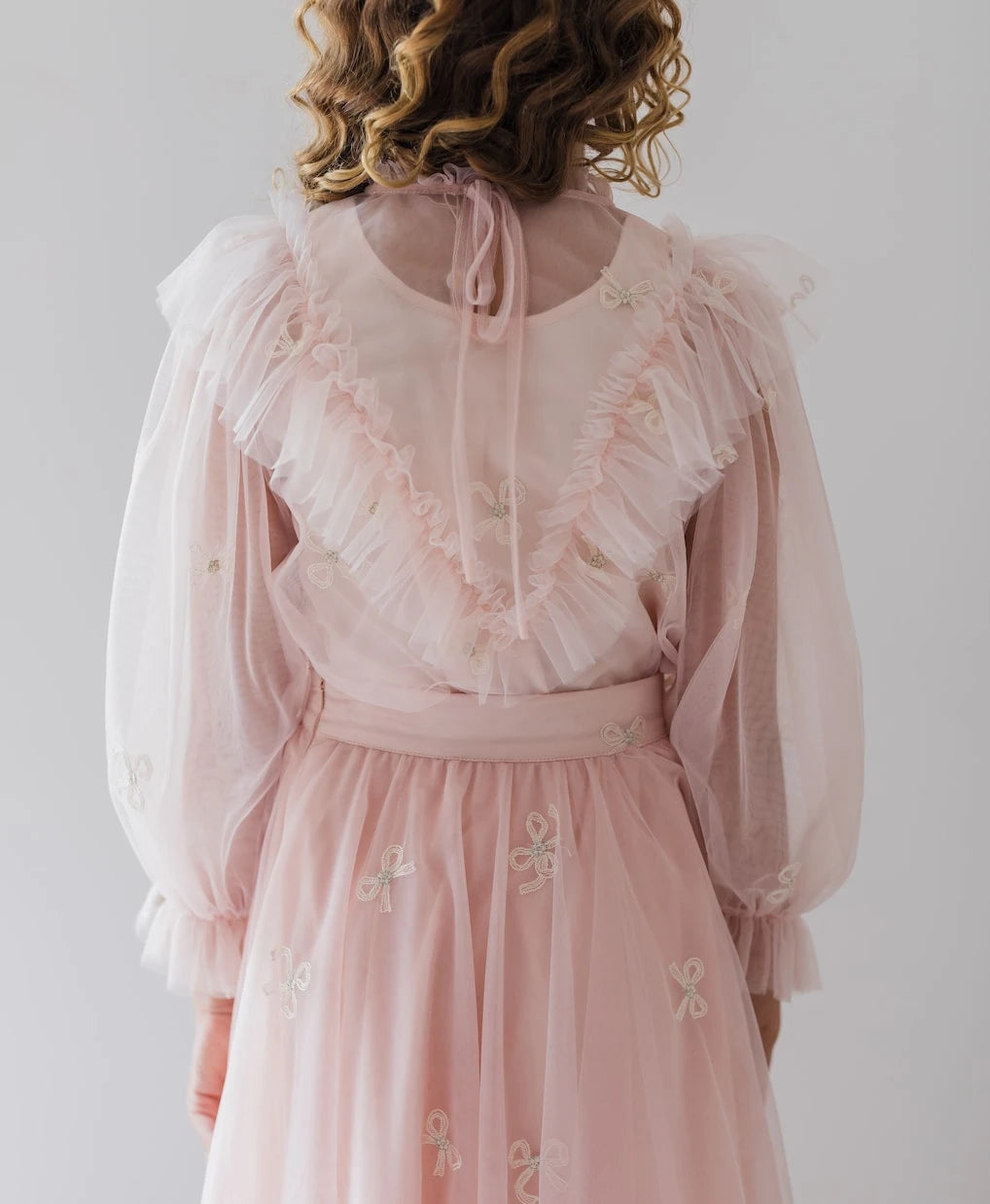 Petite Amalie - Embroidered tulle blouse