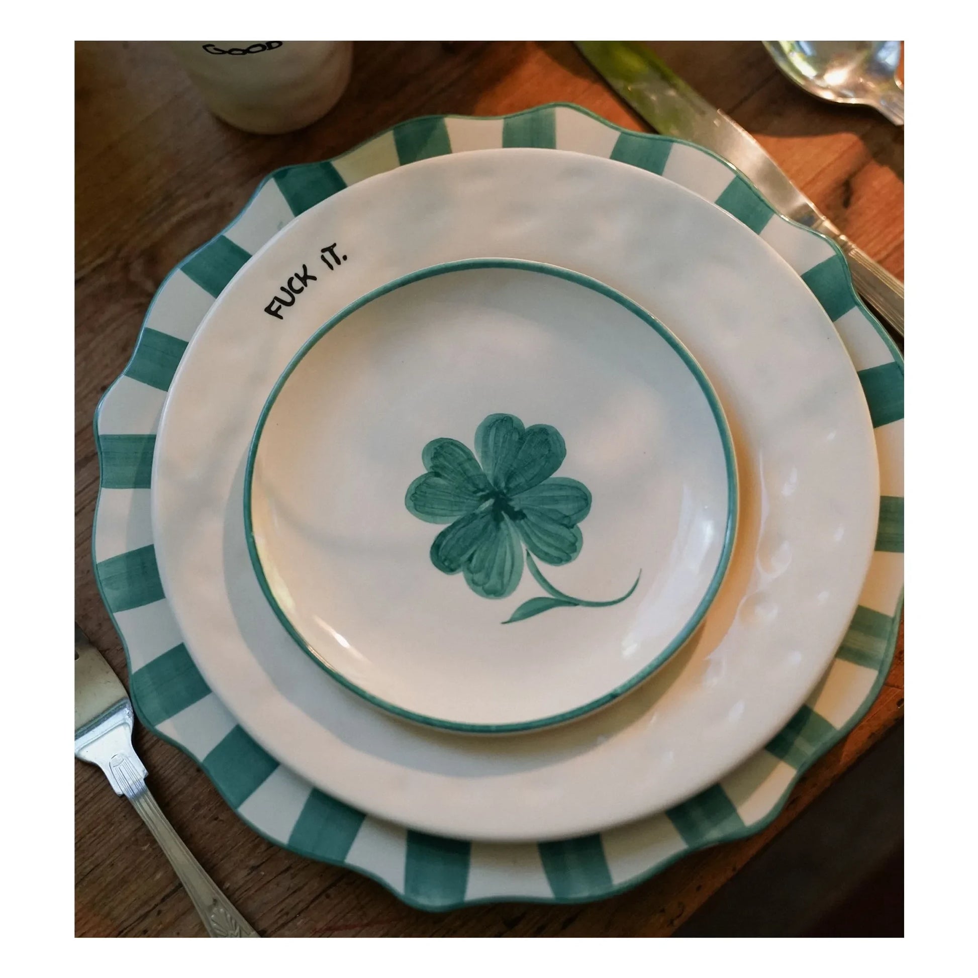 Anna + Nina - Cloverleaf tray Shamrock | Green