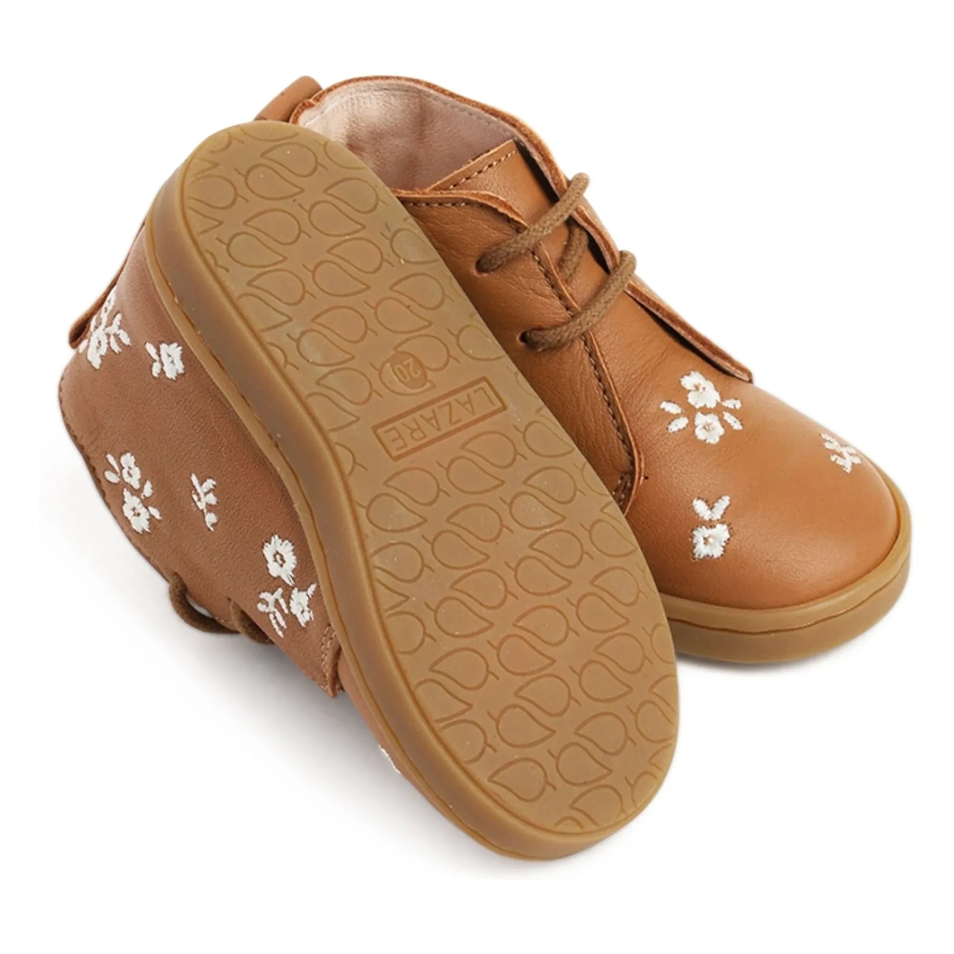 Lazare - Raoul Fleurs Lace-up Sneakers | Camel