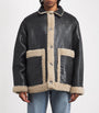MM6 Maison Margiela Beige Leather Shearling Reversible Jacket