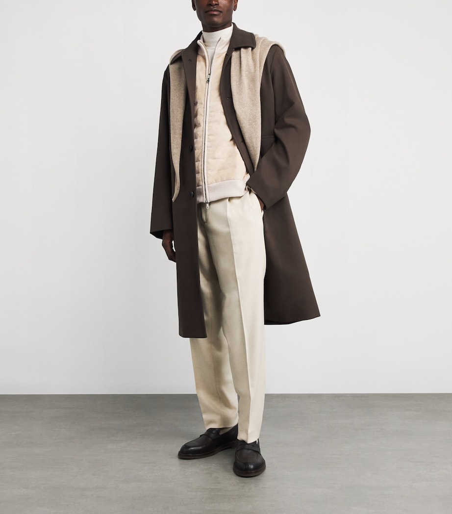 Suede-Trim Cashmere Davos Jacket