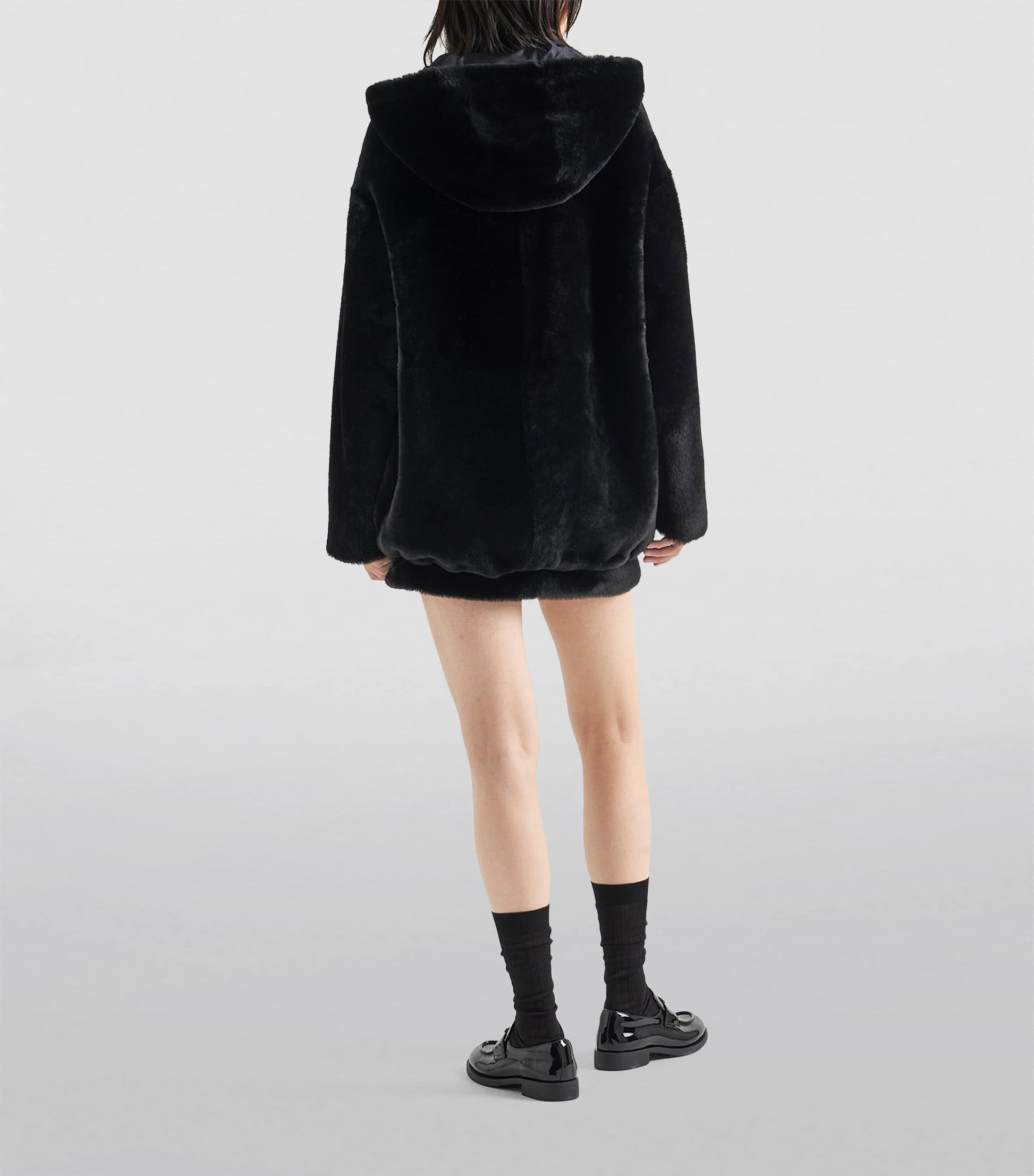 Prada Black Shearling Reversible Jacket