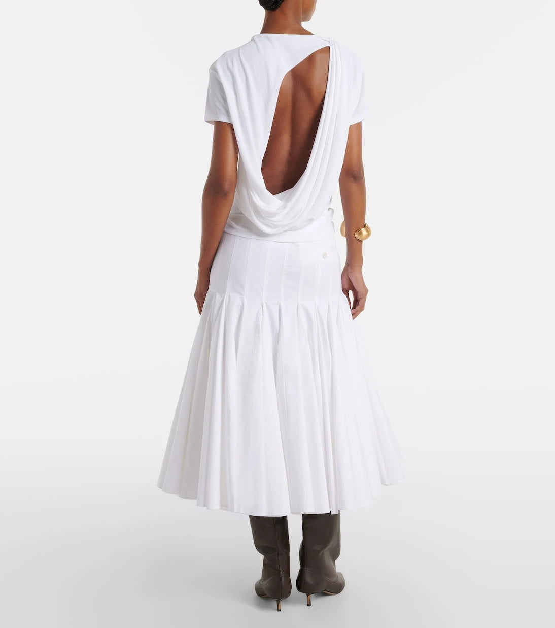 Jacquemus - Agave cotton poplin midi skirt