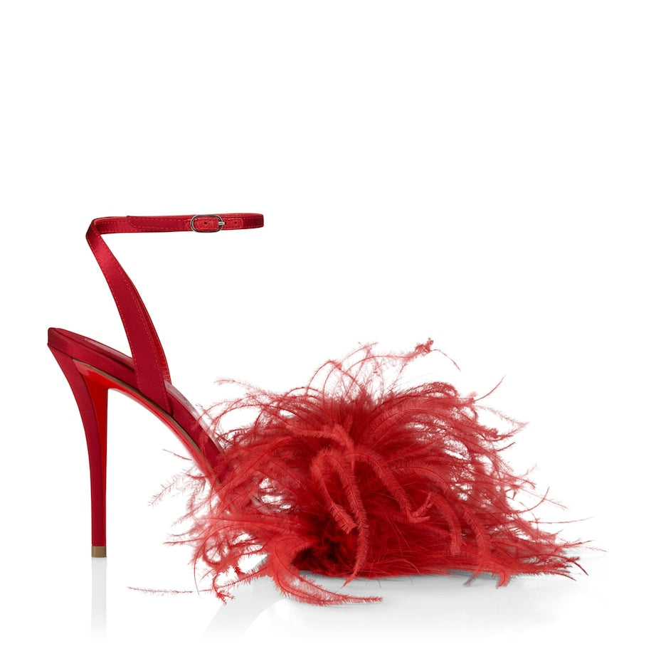 Christian Louboutin Miss Z Poupi Satin Heeled Sandals 100