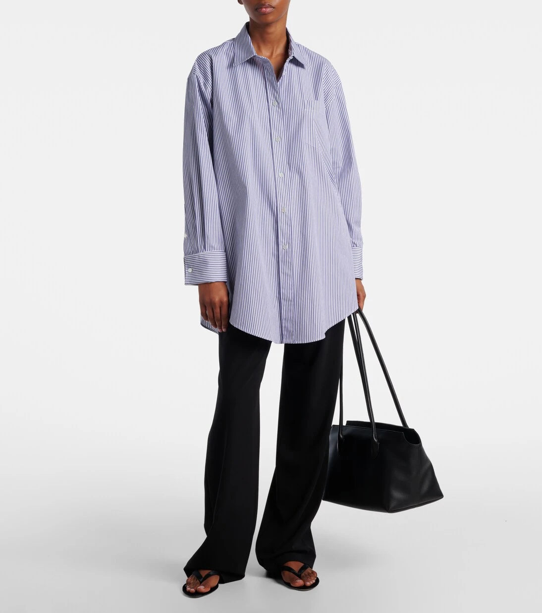 The Row - Ment Bengal stripe cotton poplin shirt