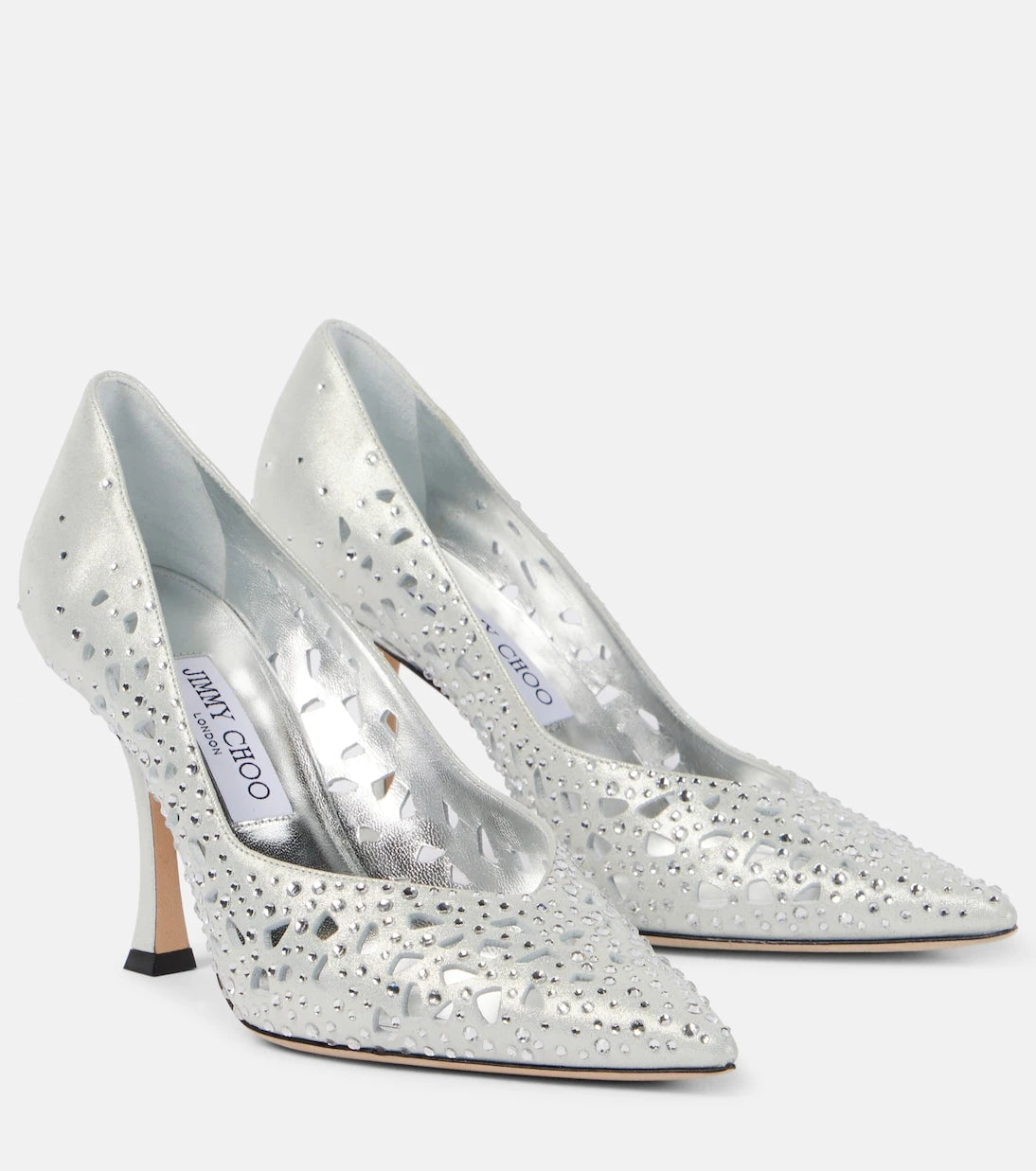 Jimmy Choo - حذاء زيري 90 بكعب عالٍ من جلد السويد المزين