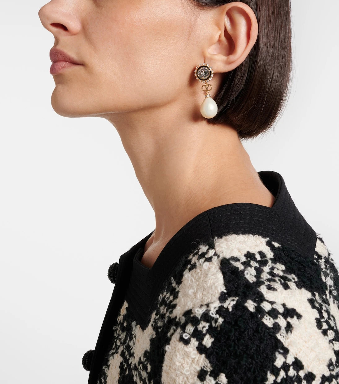 Valentino - VLogo embellished drop earrings