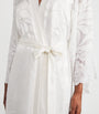 Bocan White Lace-Trim Charlotte Long Robe