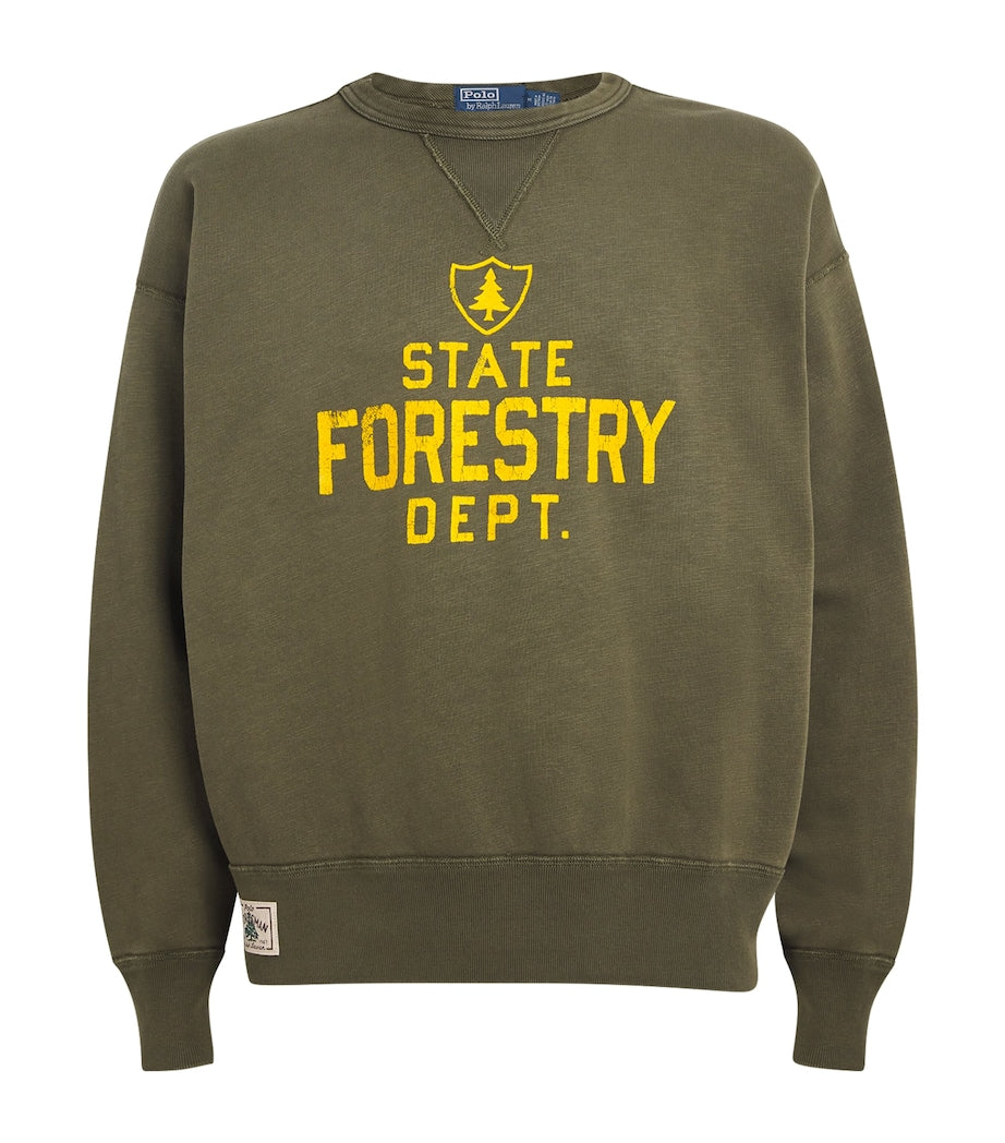 Polo Ralph Lauren Green Cotton-Blend Forestry Graphic Sweatshirt