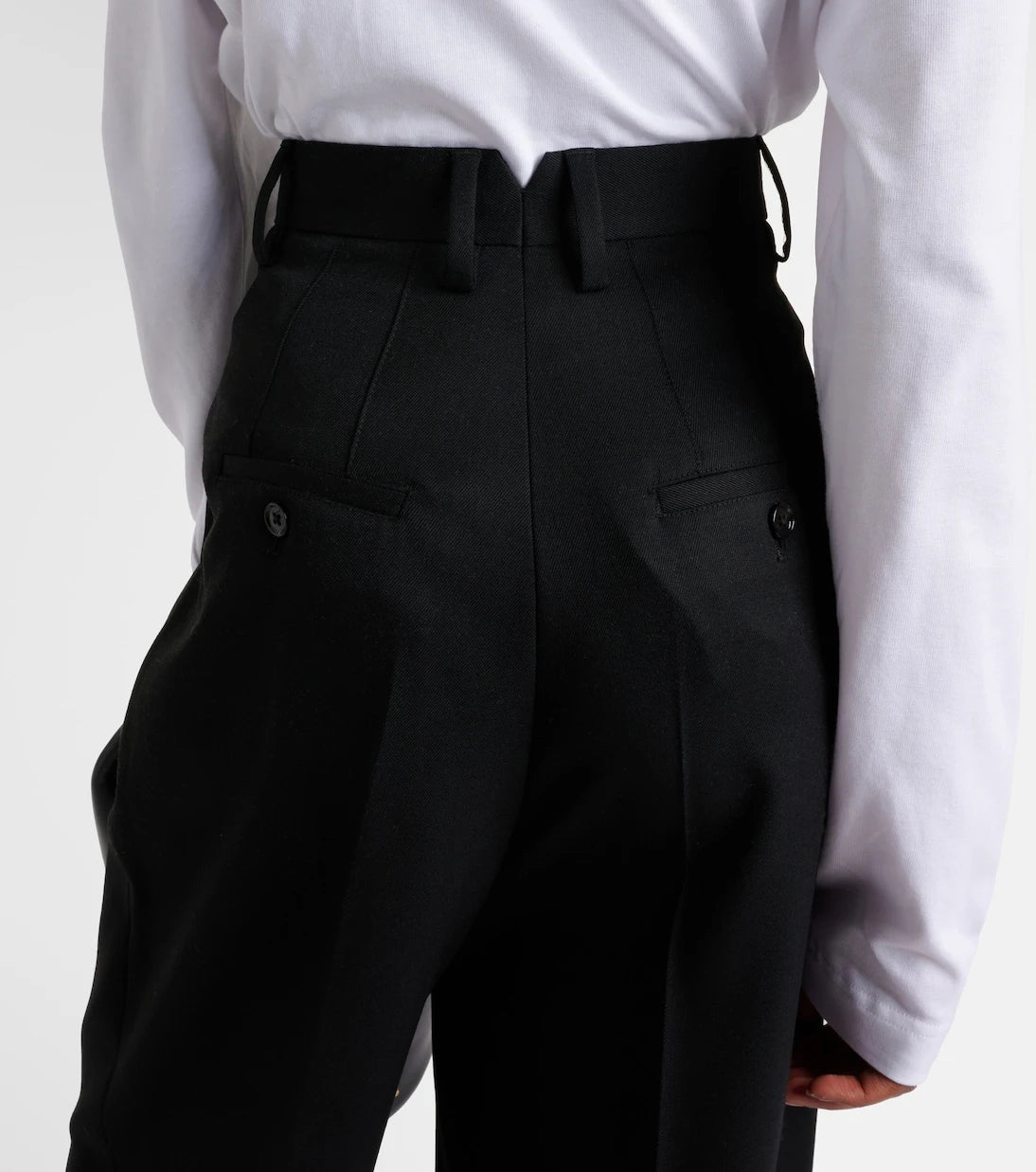 Ami Paris - High-rise wool wide-leg pants