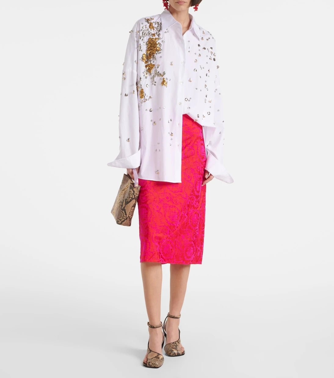 Dries Van Noten - Printed pencil skirt