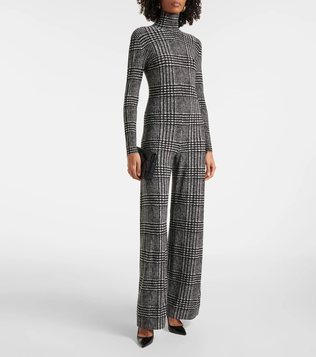 Norma Kamali - Turtleneck plaid jumpsuit