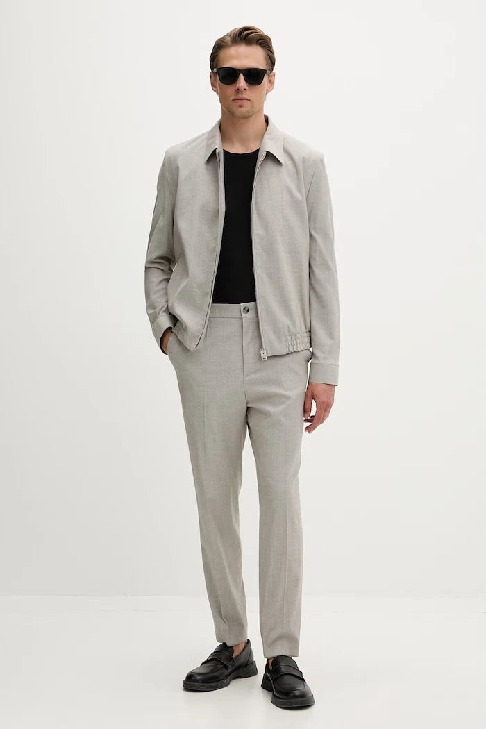 HUGO erkek slim fit yün karışımlı pantolon Gos233F1X