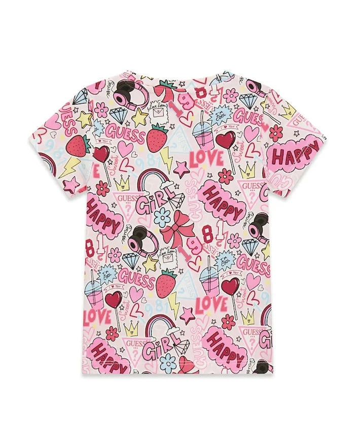 Guess Çocuklar için pamuklu elastanlı tişört