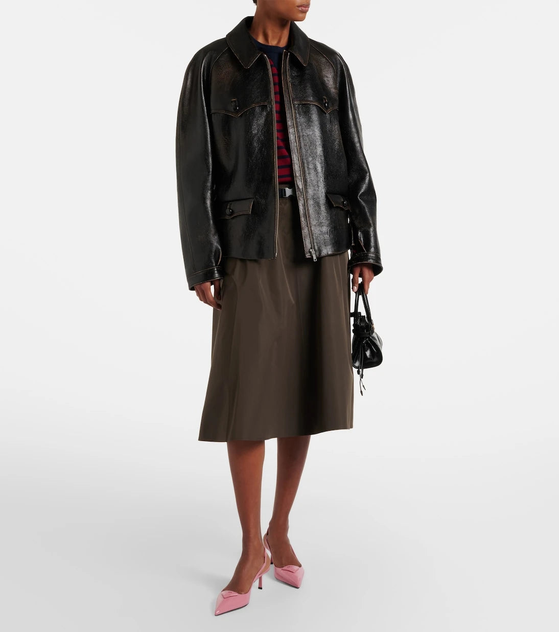 Prada - Patent leather slingback pumps