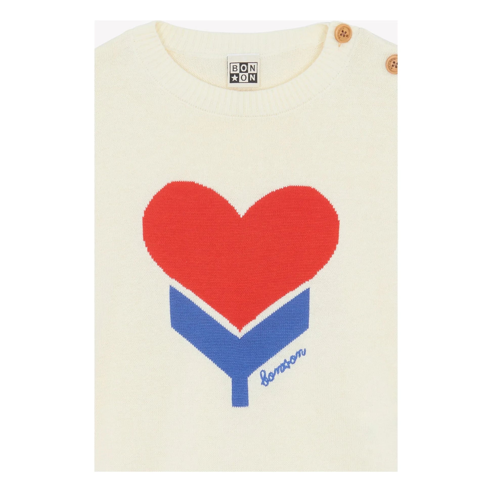 Bonton - Misty Flow Heart Sweater | Ecru