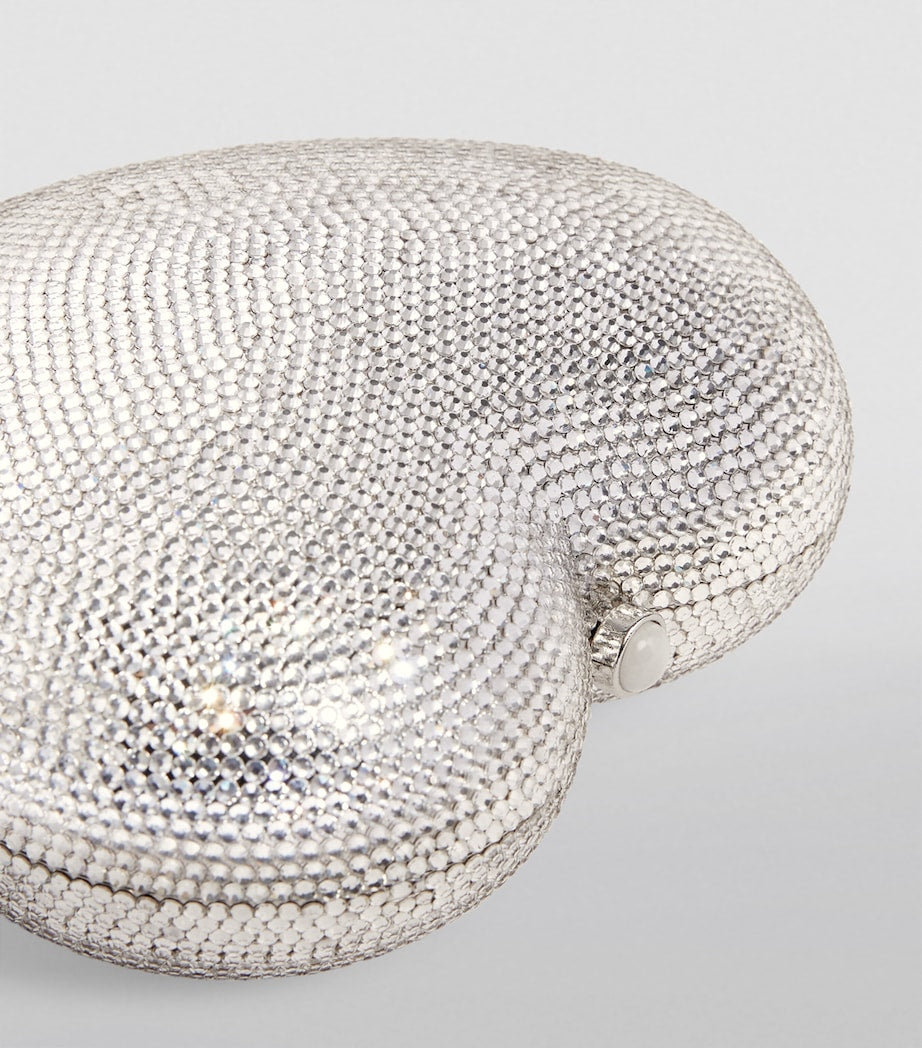 Judith Leiber Silver L'Amour Petit Cœur Clutch Bag