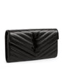 Black Monogram Saint Laurent Matelassé Large Flap Wallet