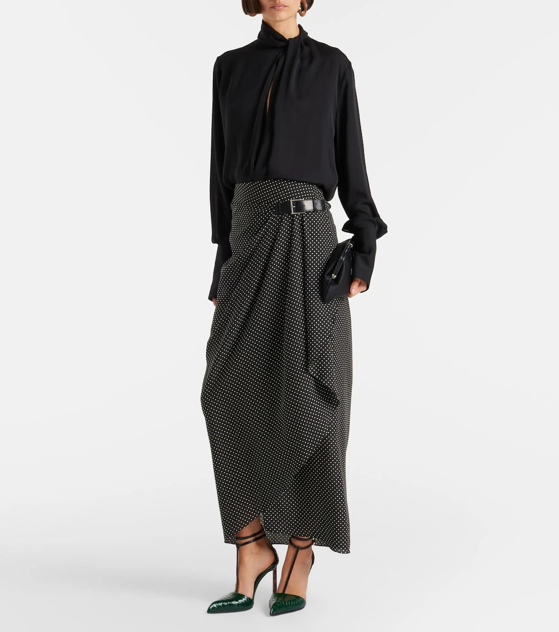 Tom Ford - Polka-dot silk midi skirt
