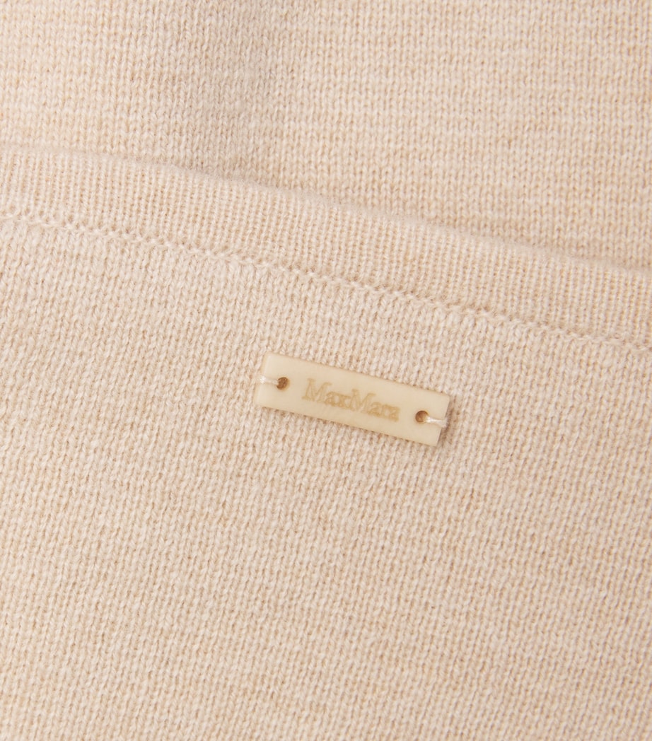 Max Mara Beige Wool-Cashmere V-Neck Sweater