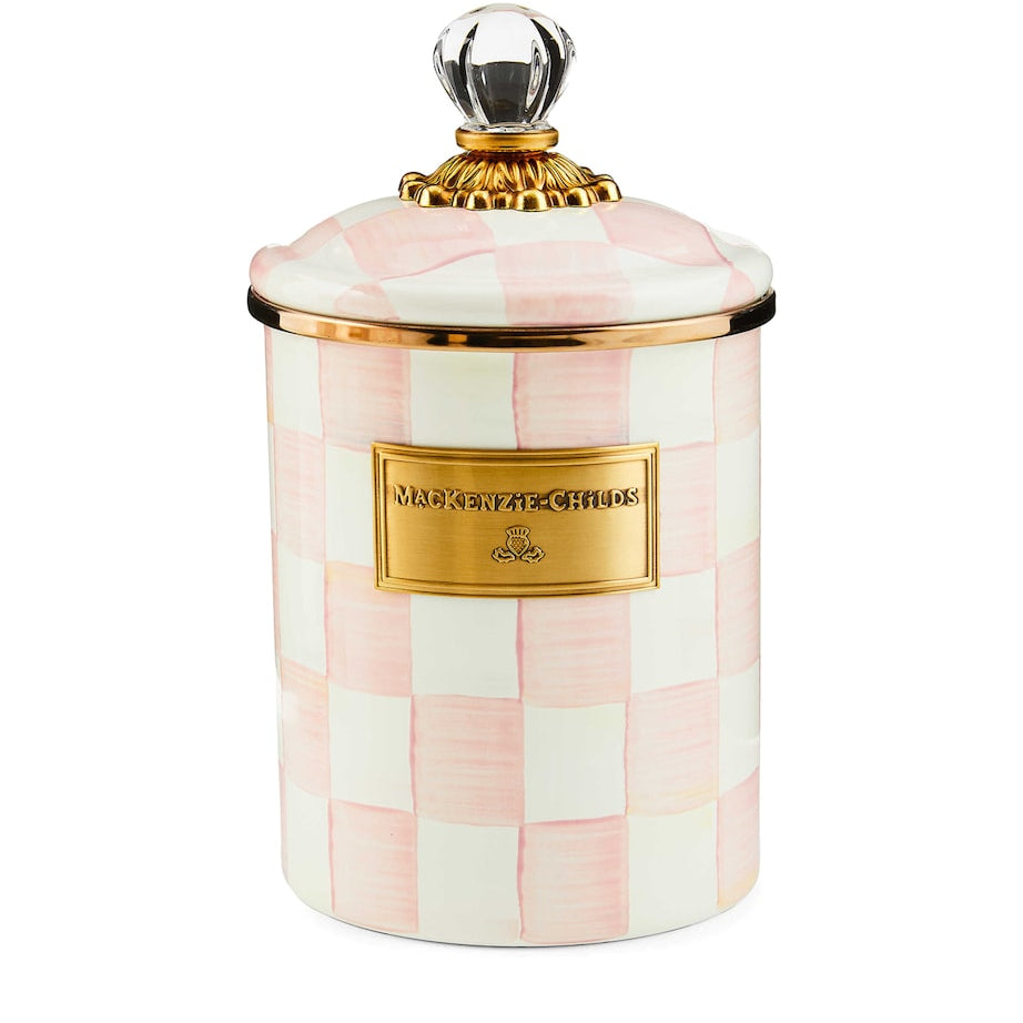 MacKenzie-Childs Medium Rosy Check Canister (12cm)