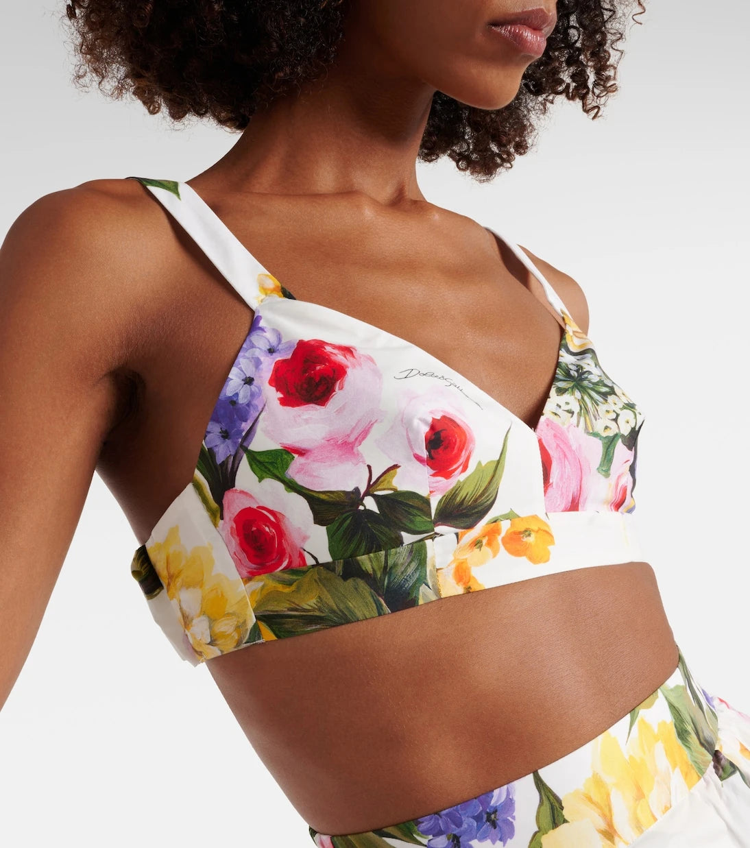 Dolce&Gabbana - Floral cotton poplin bra top