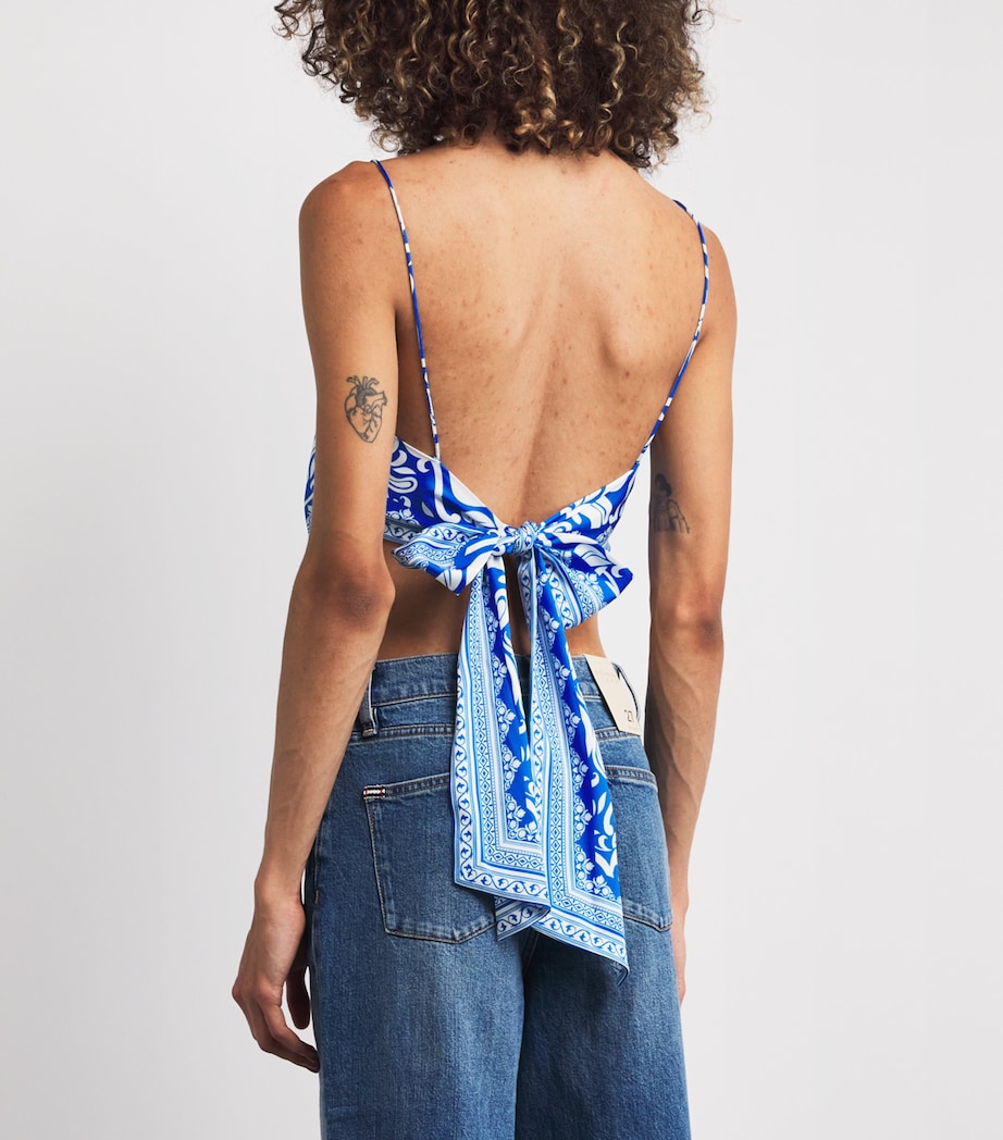 Alice+Olivia Blue Yuri Scarf Top