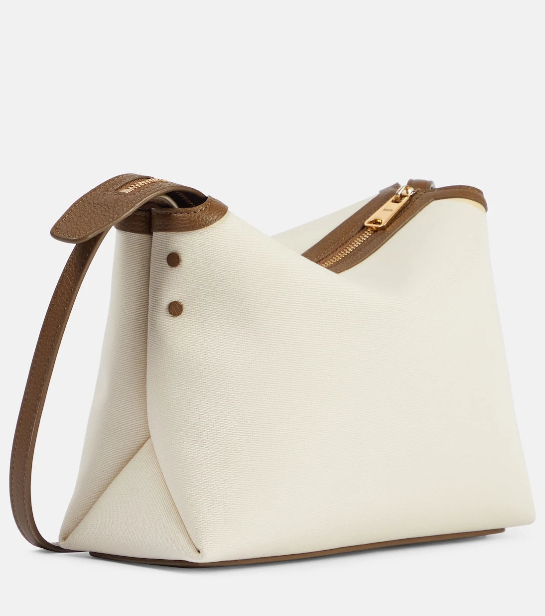 Khaite - Lina leather-trimmed canvas crossbody bag