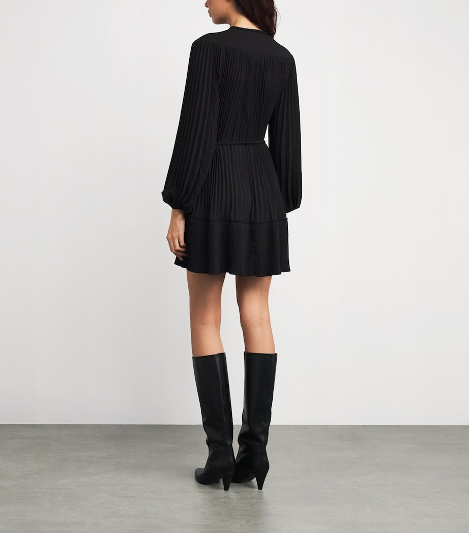 Maje Black Bead-Detail Mini Dress