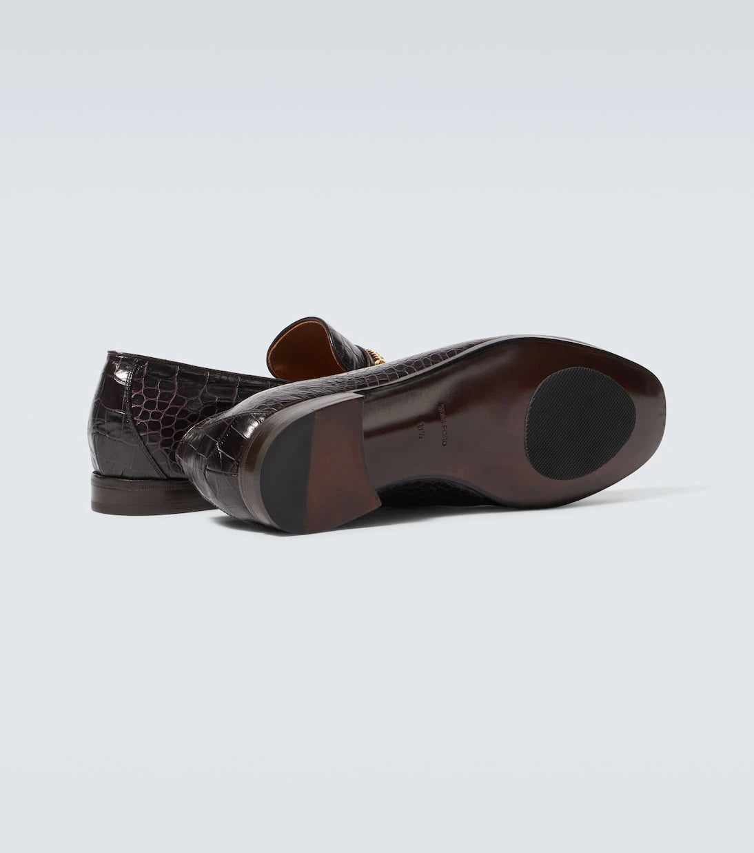 Tom Ford - Gigi timsah derisi görünümlü loafer