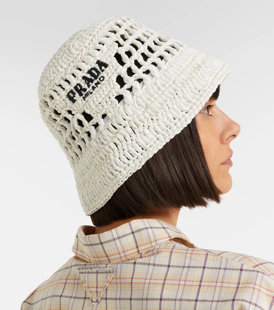 Prada - Raffia-effect bucket hat