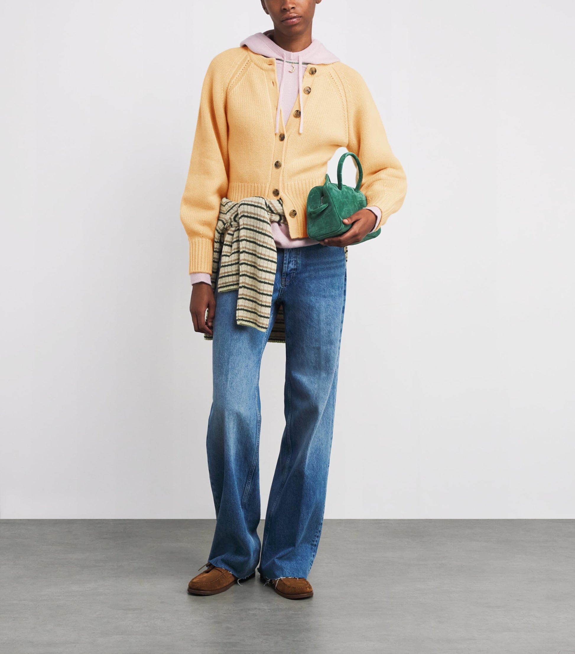 Yellow Cashmere Sculpted Cardigan