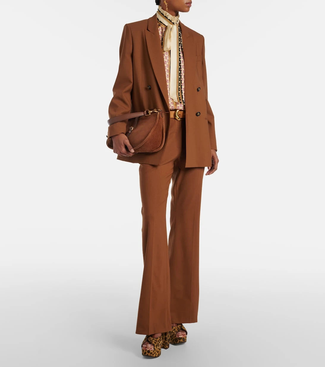 Etro - صنادل بكعب بلاتفورم من الكانفاس بطبعة الفهد 120