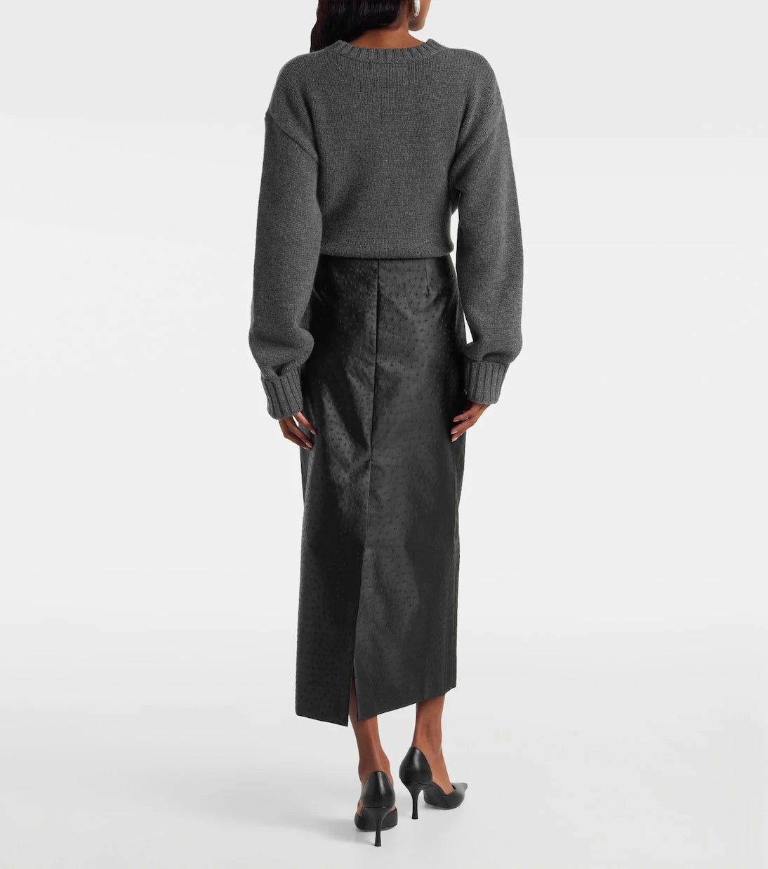 Róhe - Embossed high-rise midi skirt
