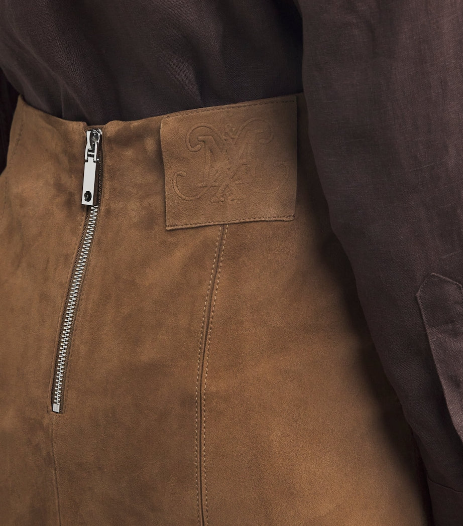 MAX&Co. Yellow Suede Midi Skirt