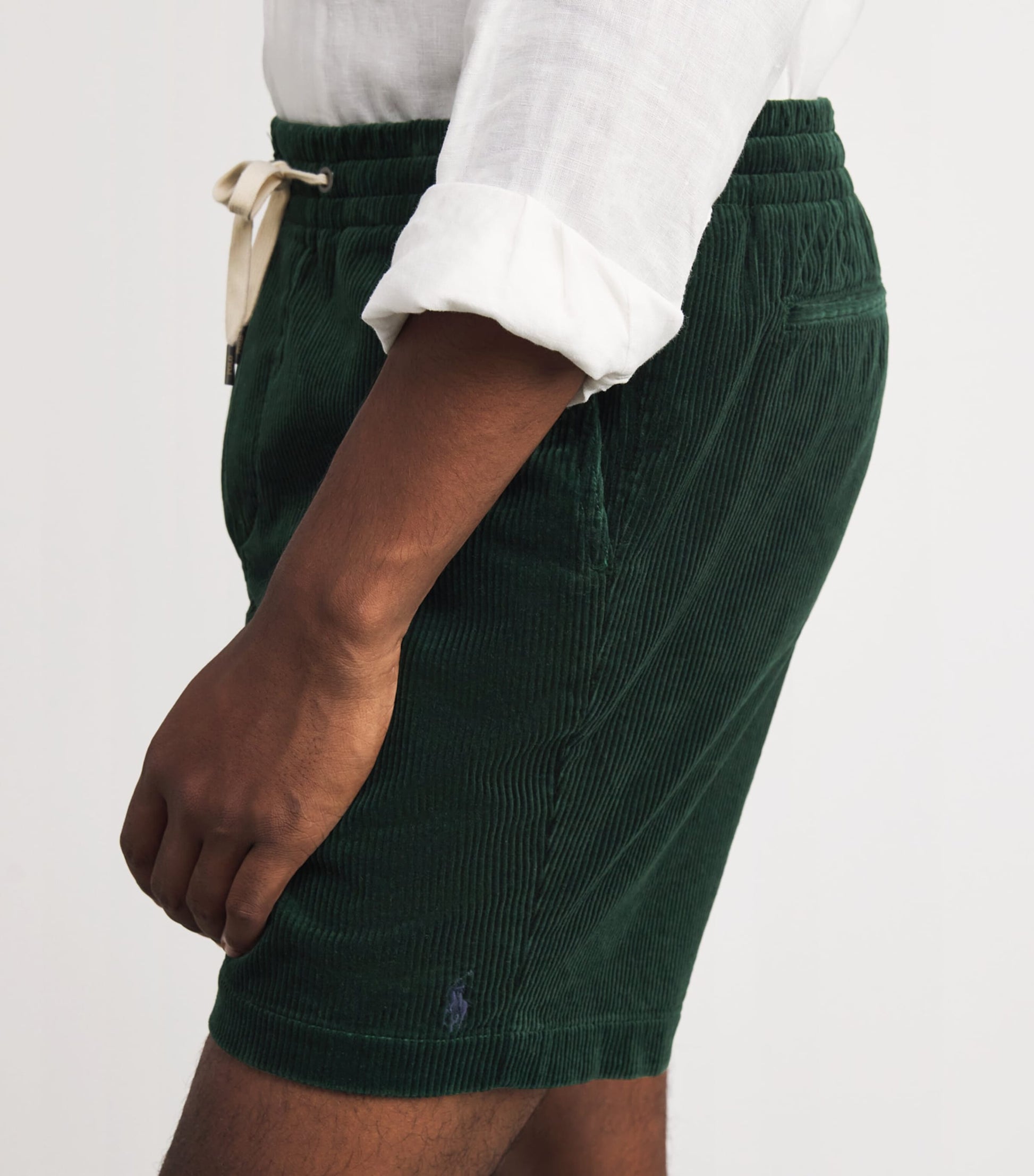 Cotton Corduroy Logo Shorts