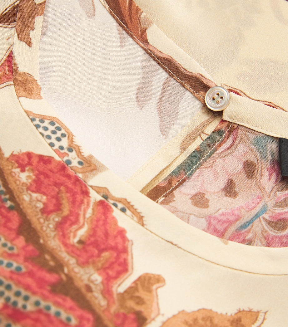 Weekend Max Mara Beige Silk Floral Maxi Dress